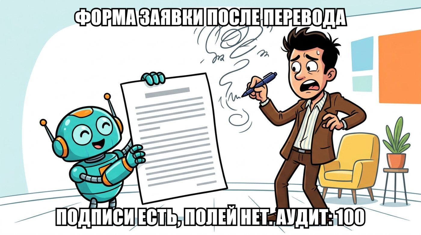 Мем: форма заявки без полей